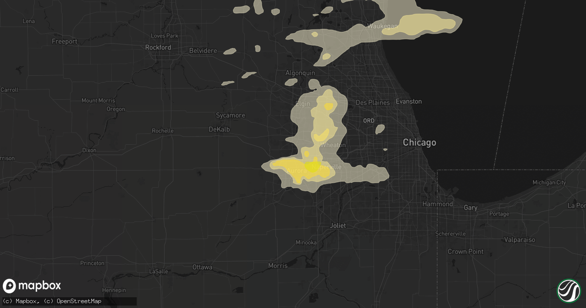 Hail map in Mooseheart, IL on August 9, 2026