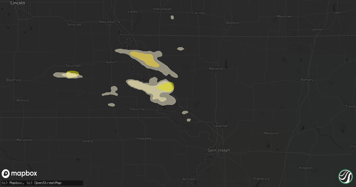 Hail map in Mound City, MO on August 9, 2026