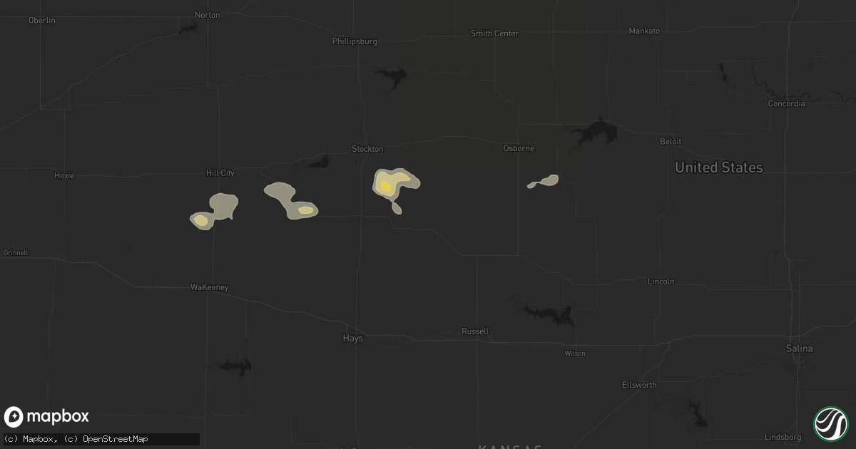 Hail map in Natoma, KS on August 9, 2026