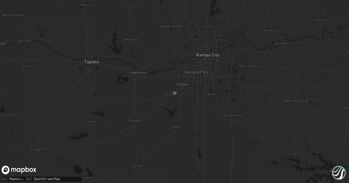 Hail map in New Century, KS on August 9, 2026