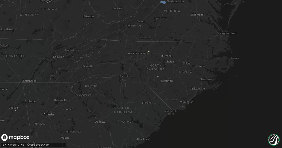 Hail map in North Carolina on August 9, 2026