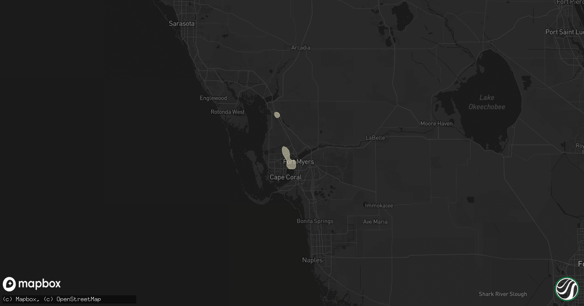Hail map in North Fort Myers, FL on August 9, 2026