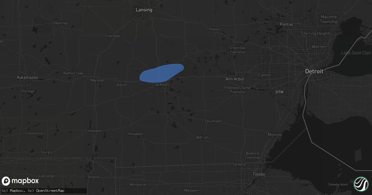 Hail map in Norvell, MI on August 9, 2026
