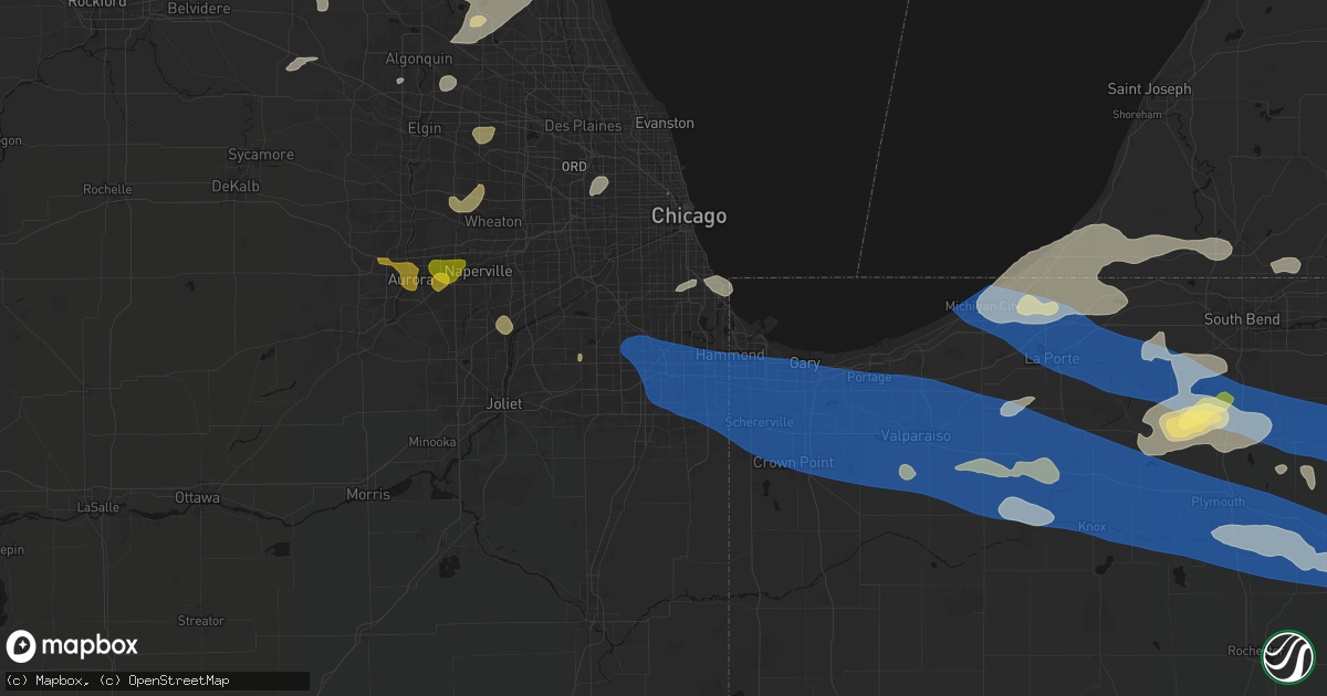 Hail map in Posen, IL on August 9, 2026