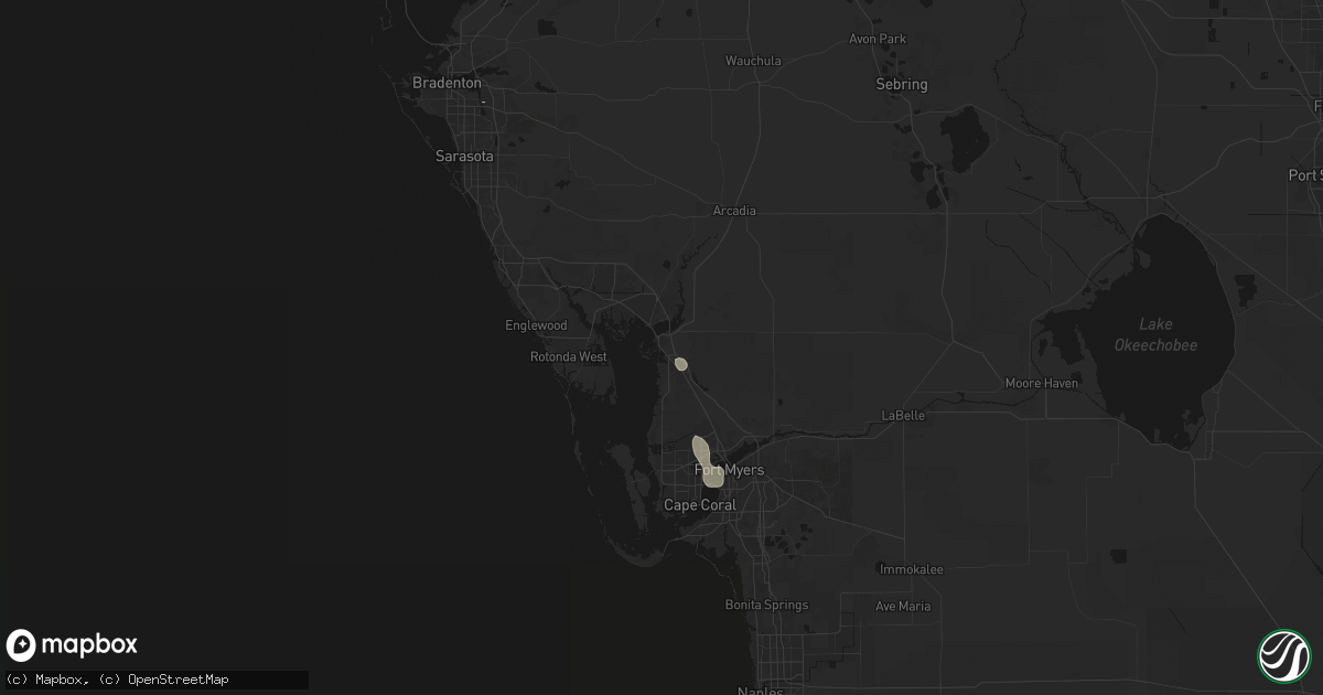Hail map in Punta Gorda, FL on August 9, 2026
