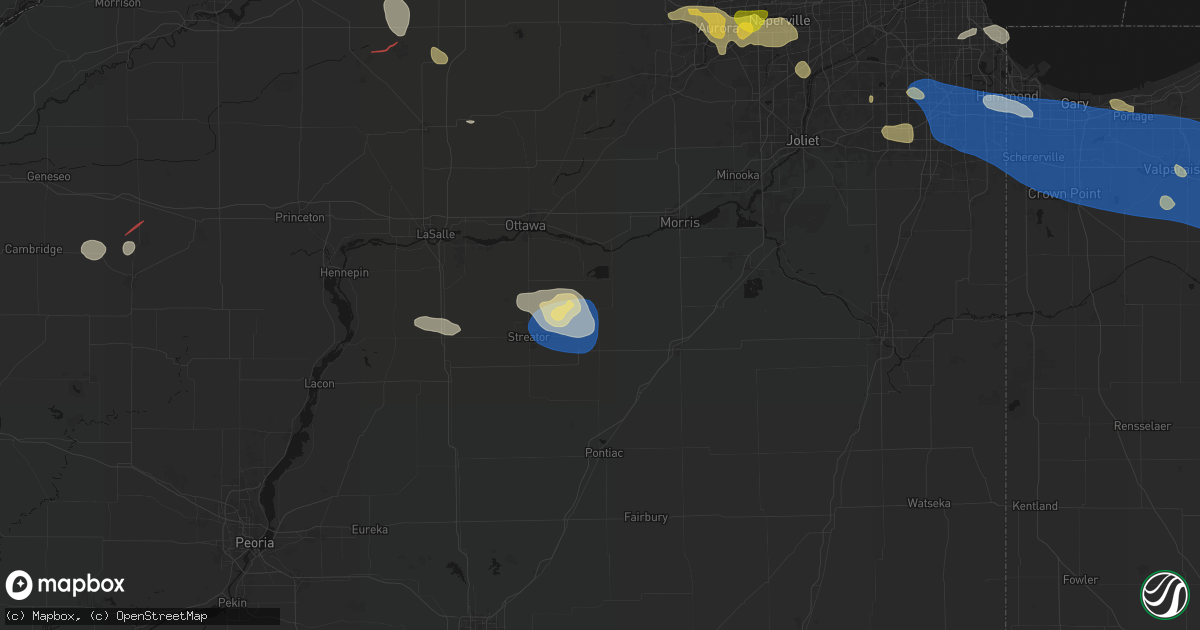 Hail map in Ransom, IL on August 9, 2026