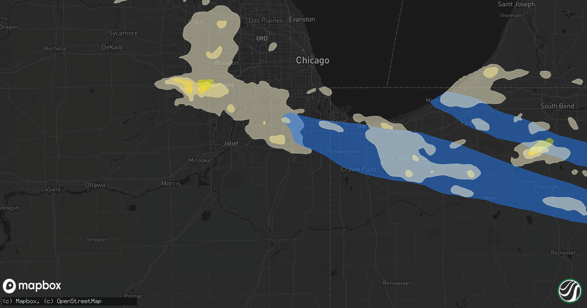 Hail map in Richton Park, IL on August 9, 2026