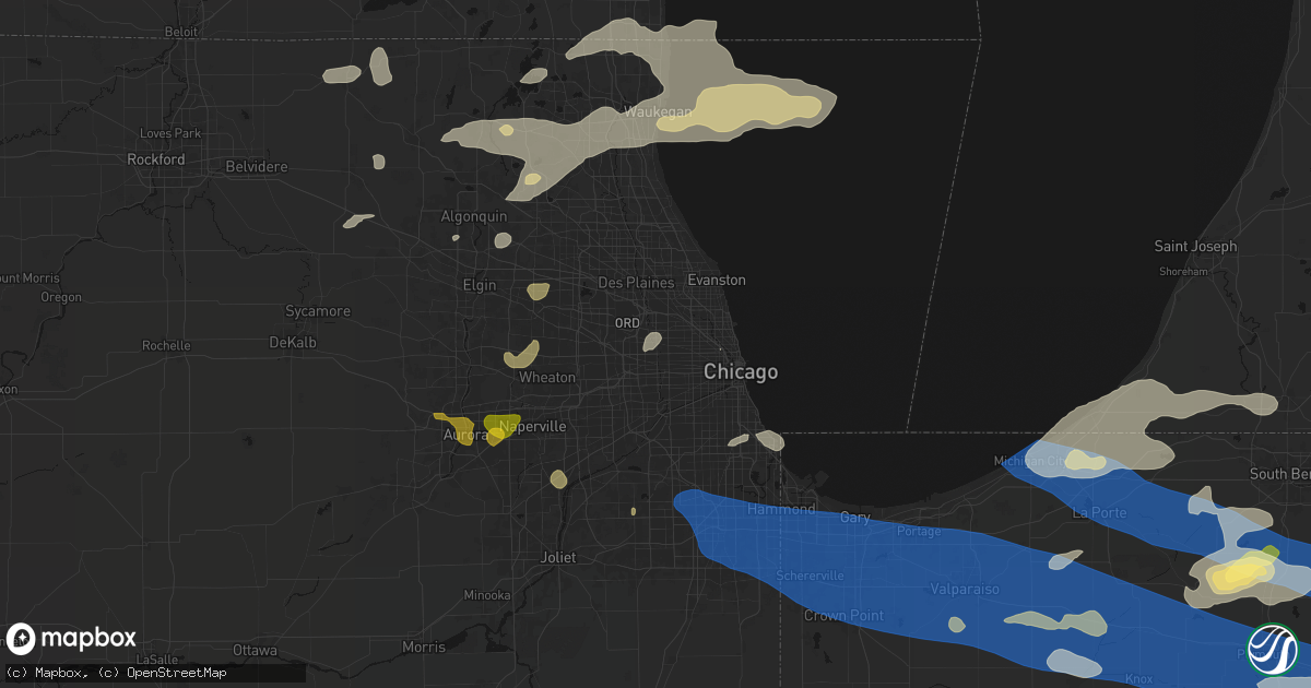Hail map in River Grove, IL on August 9, 2026