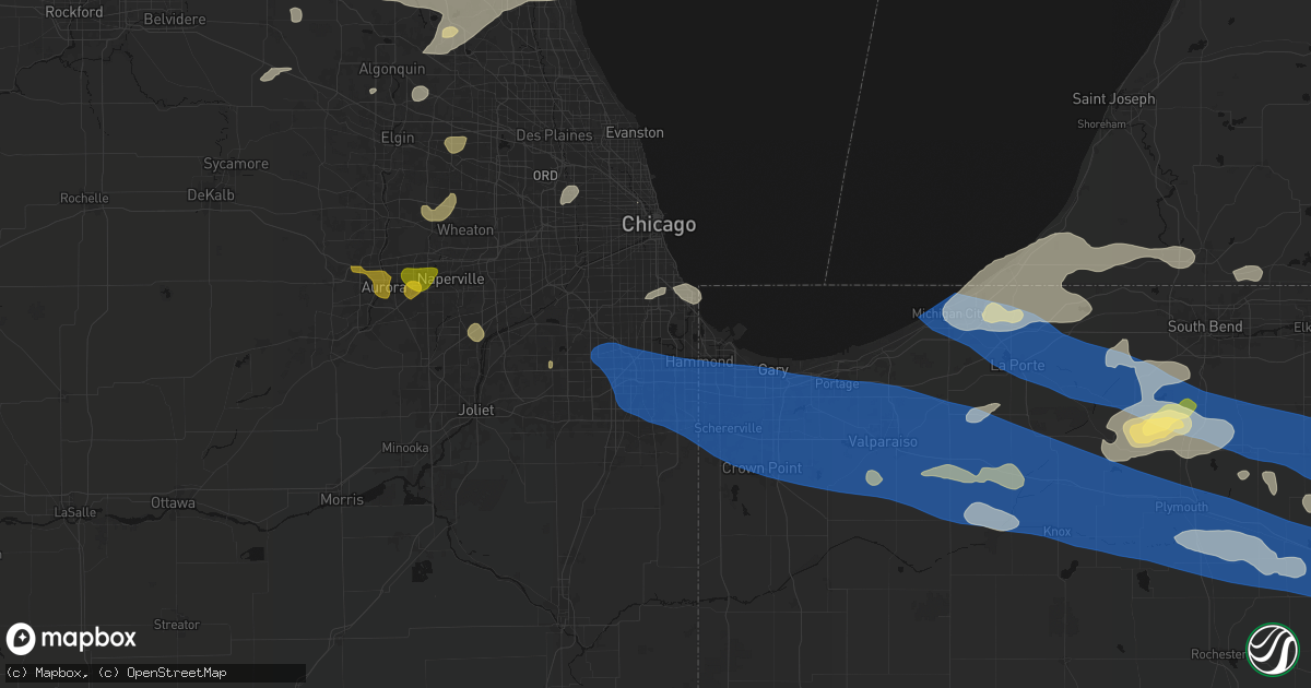 Hail map in Riverdale, IL on August 9, 2026
