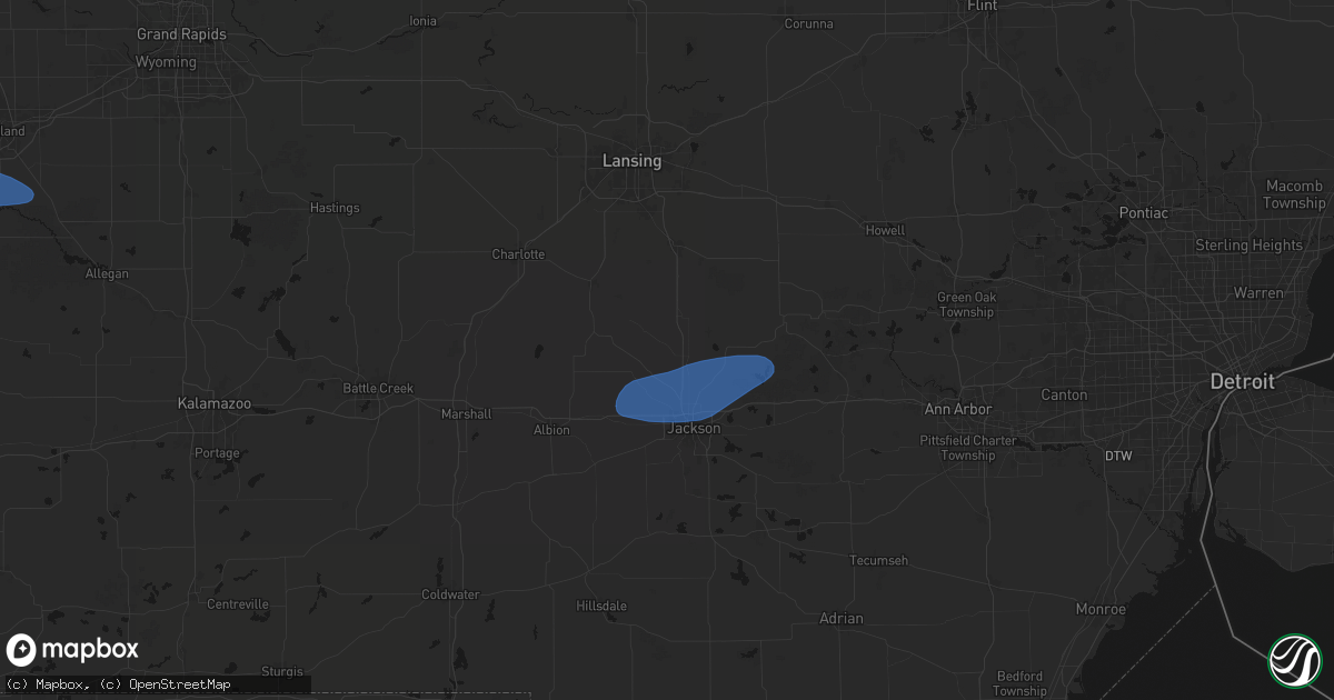Hail map in Rives Junction, MI on August 9, 2026
