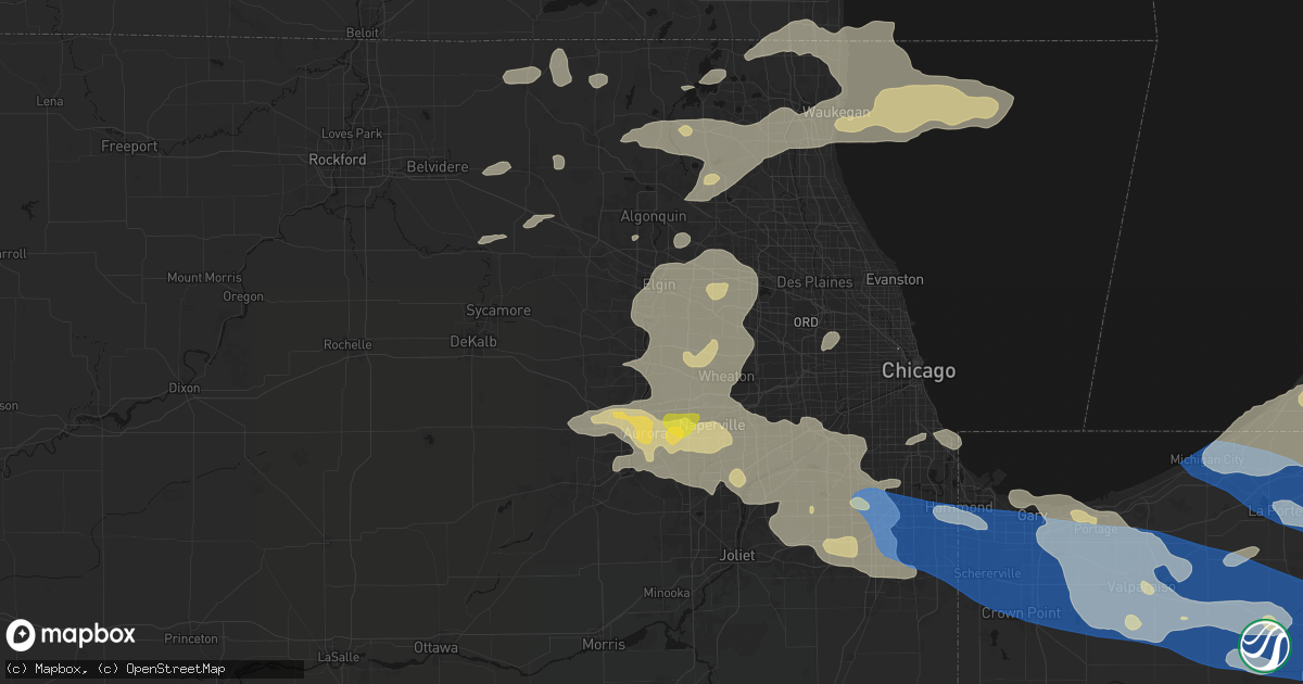 Hail map in Saint Charles, IL on August 9, 2026