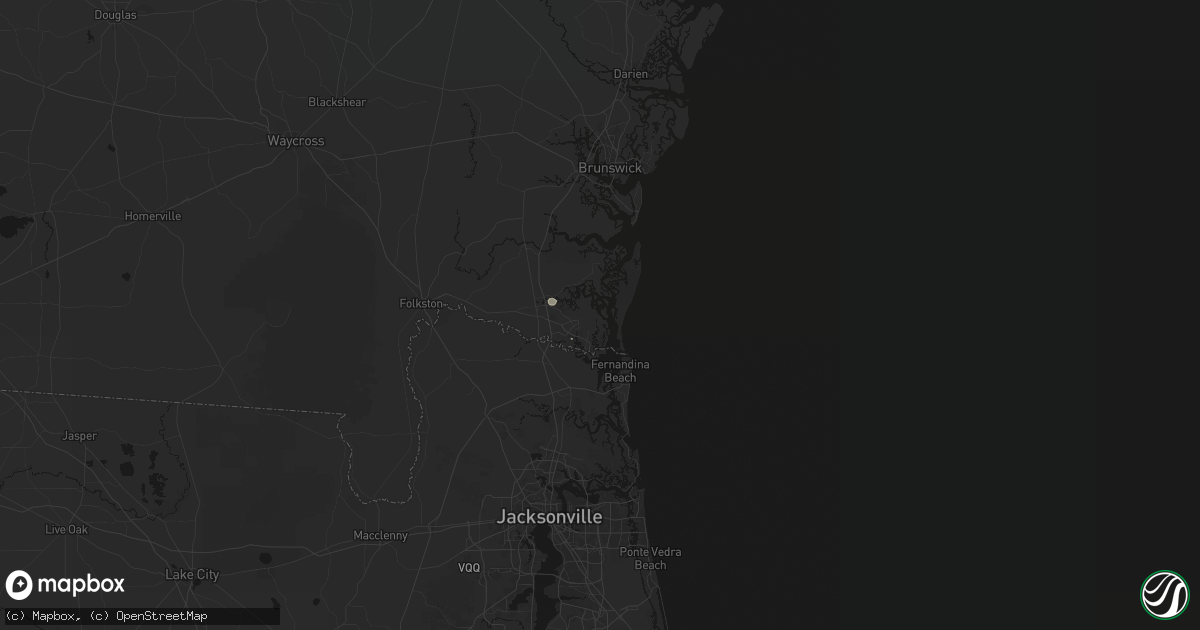 Hail map in Saint Marys, GA on August 9, 2026