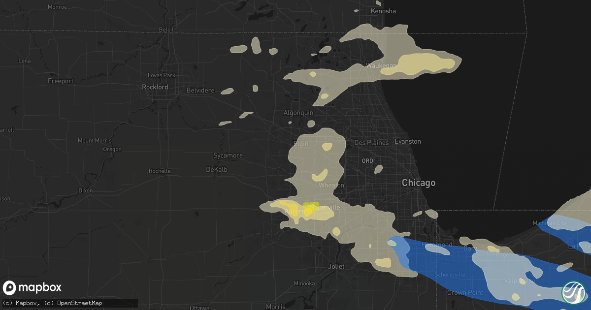 Hail map in South Elgin, IL on August 9, 2026