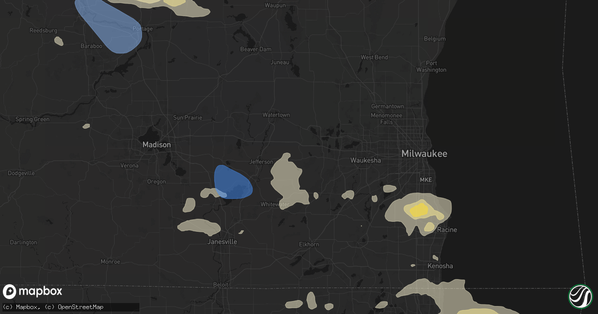 Hail map in Sullivan, WI on August 9, 2026