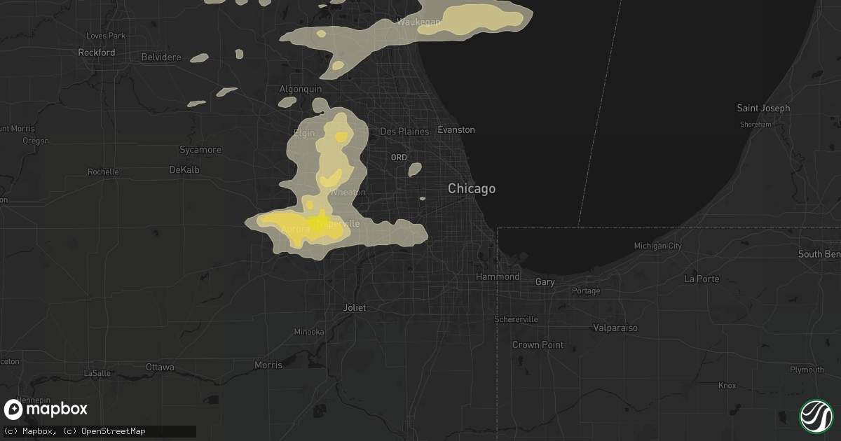 Hail map in Summit Argo, IL on August 9, 2026