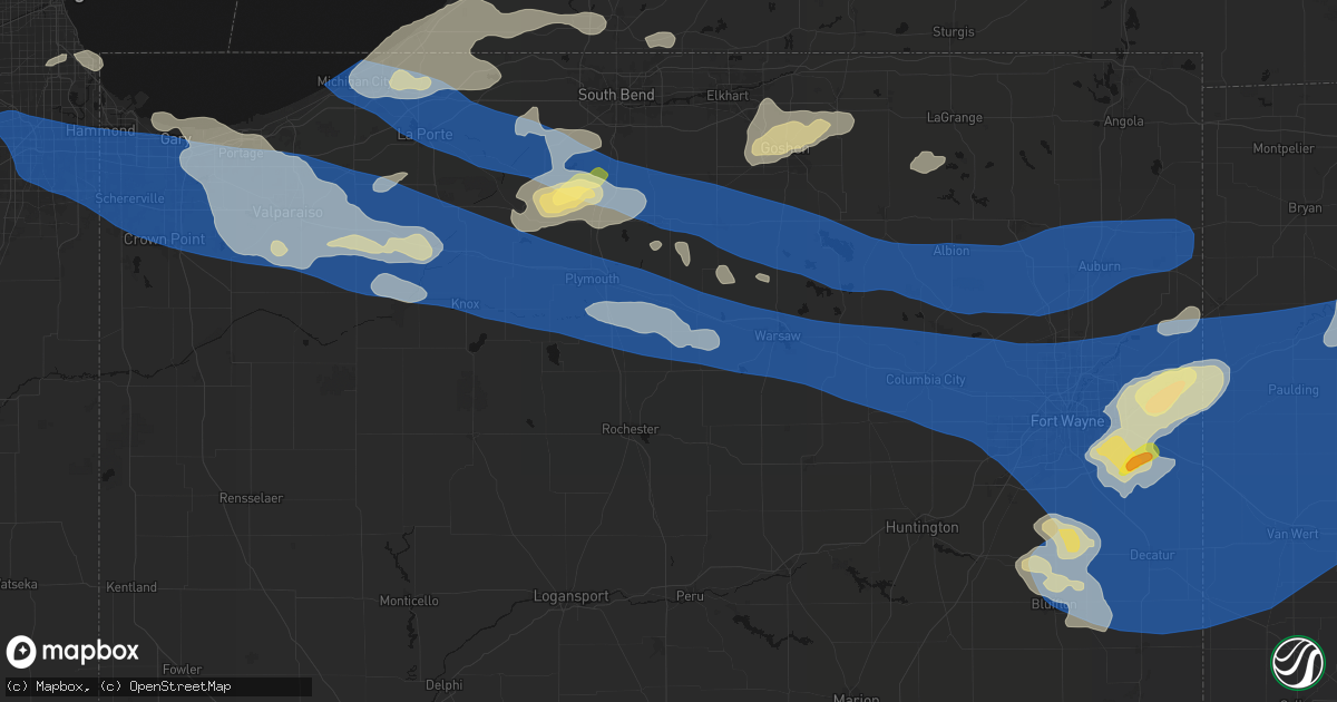 Hail map in Tippecanoe, IN on August 9, 2026