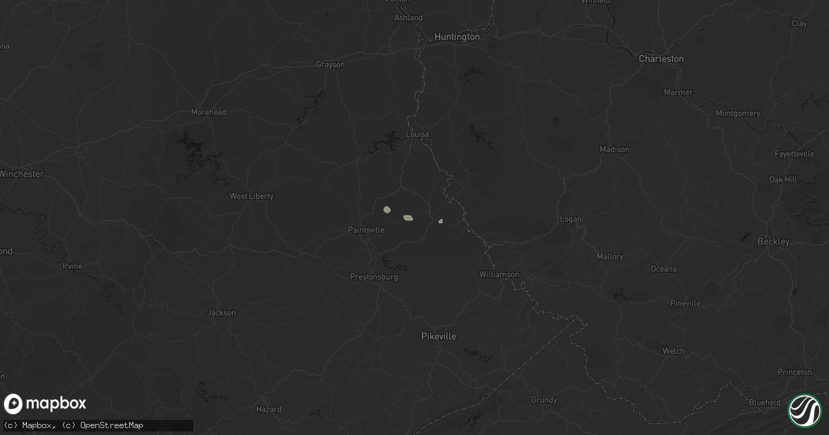 Hail map in Tomahawk, KY on August 9, 2026