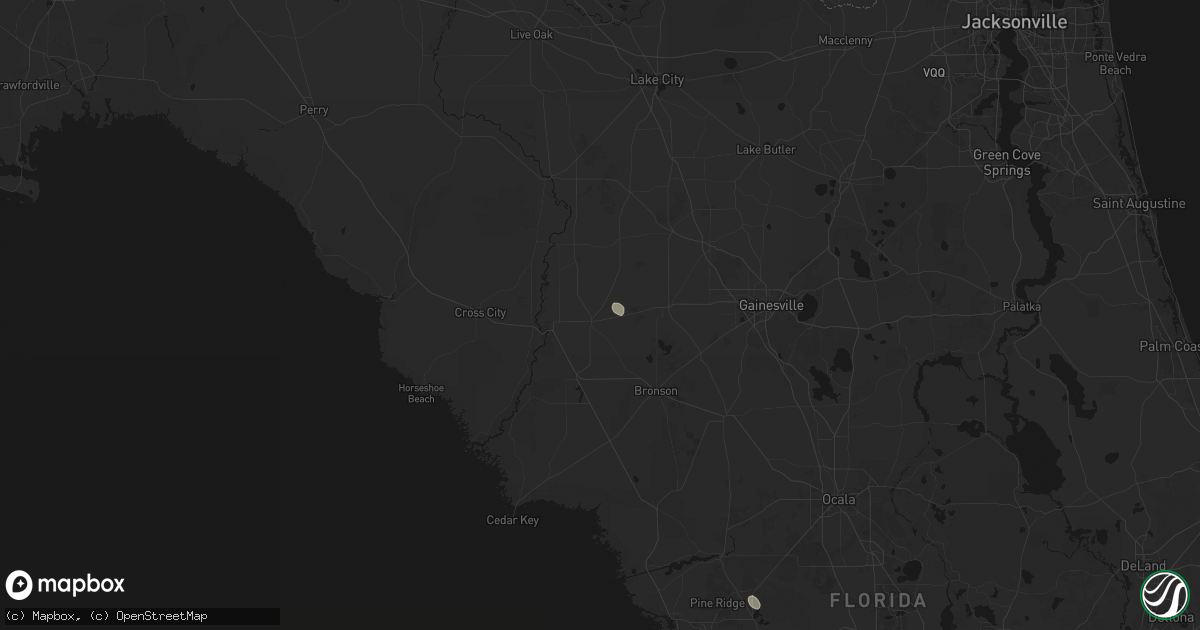Hail map in Trenton, FL on August 9, 2026