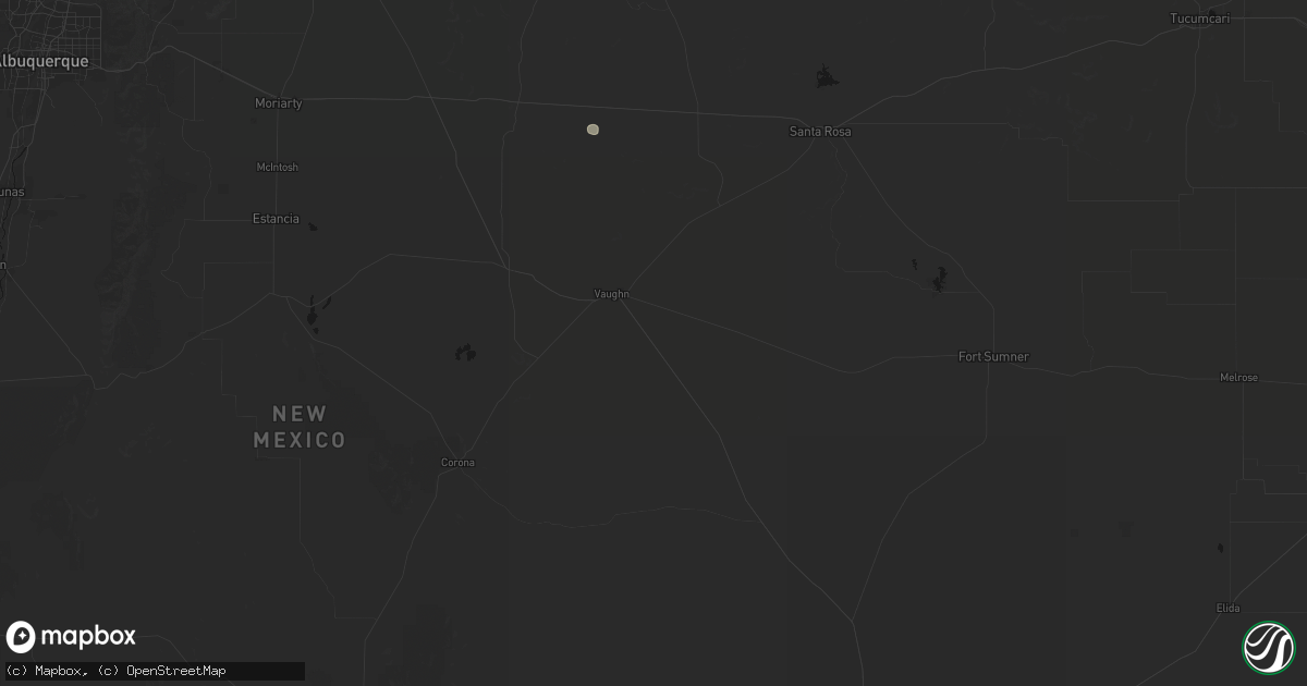 Hail map in Vaughn, NM on August 9, 2026