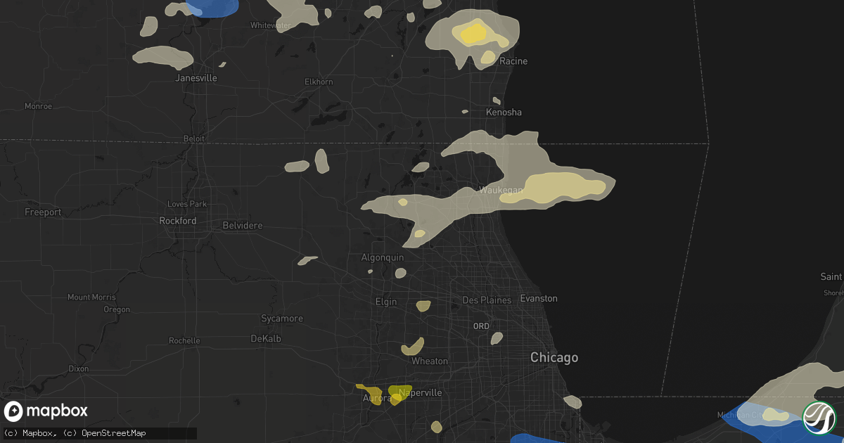 Hail map in Wauconda, IL on August 9, 2026