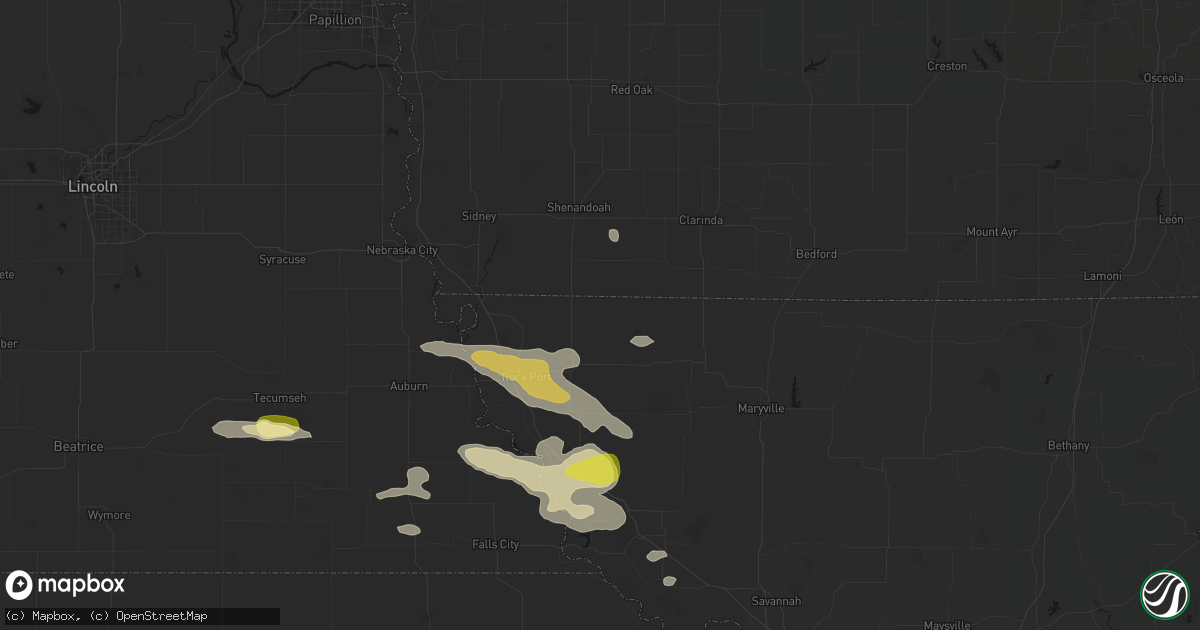 Hail map in Westboro, MO on August 9, 2026