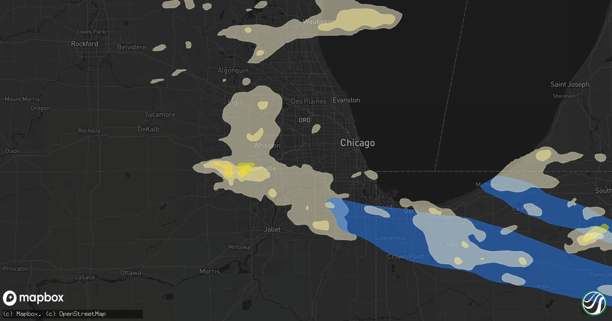 Hail map in Western Springs, IL on August 9, 2026