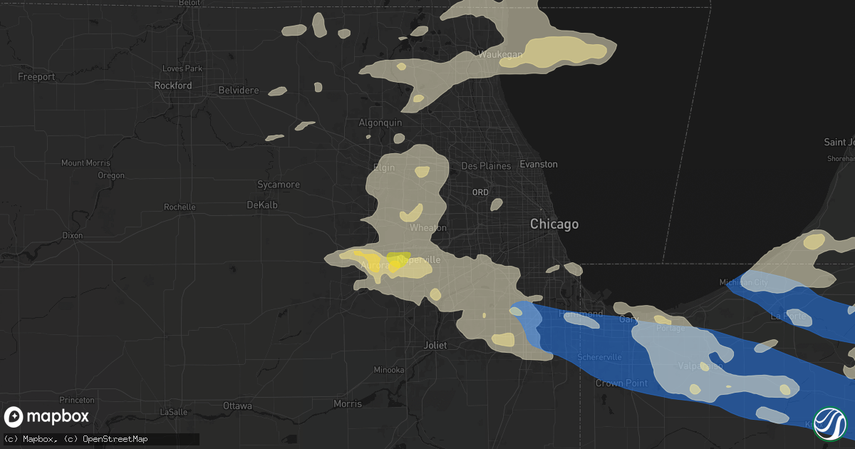 Hail map in Wheaton, IL on August 9, 2026