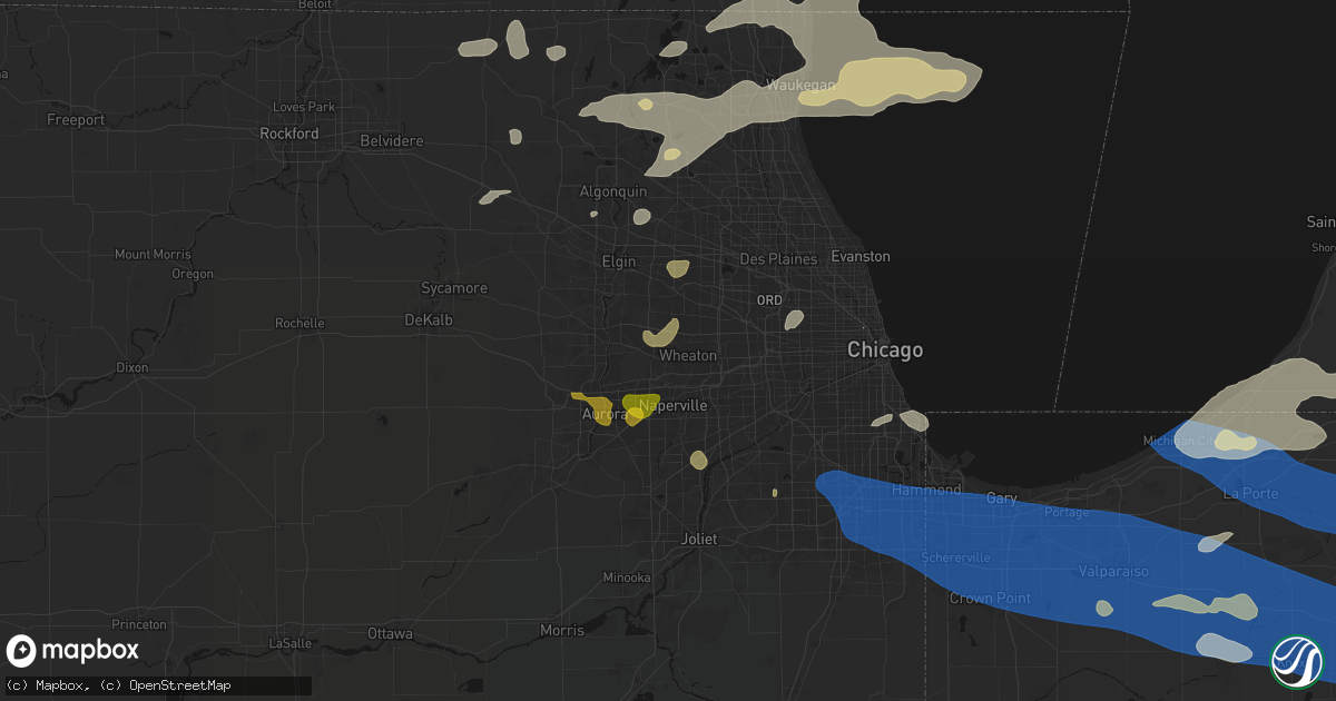 Hail map in Winfield, IL on August 9, 2026