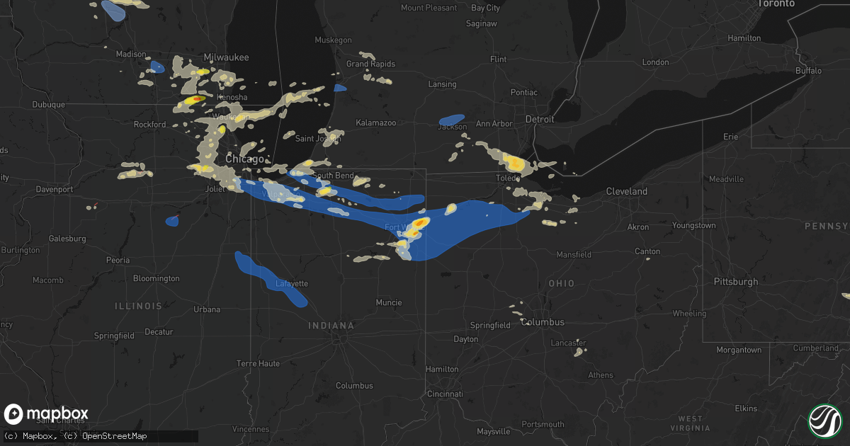 Hail map on August 9, 2026
