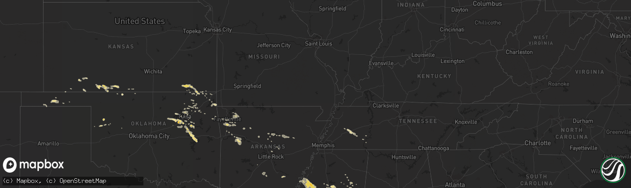 Hail map in Arkansas on August 10, 2011