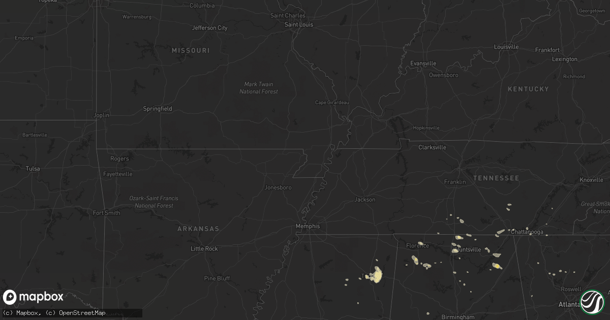 Hail map in North Carolina on August 10, 2012