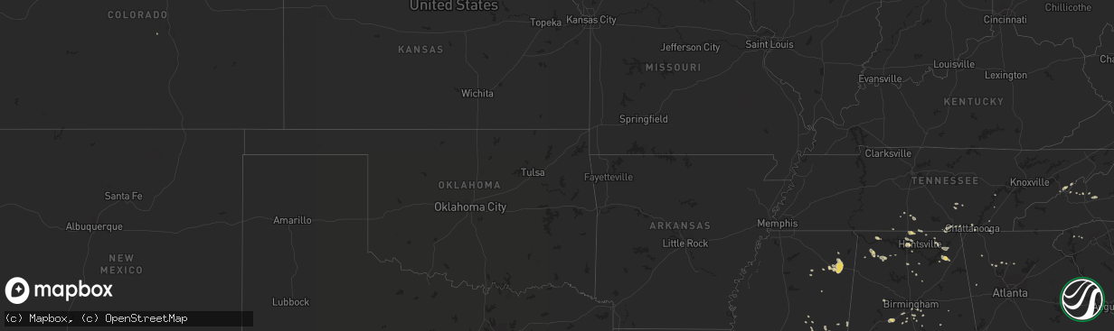 Hail map on August 10, 2012