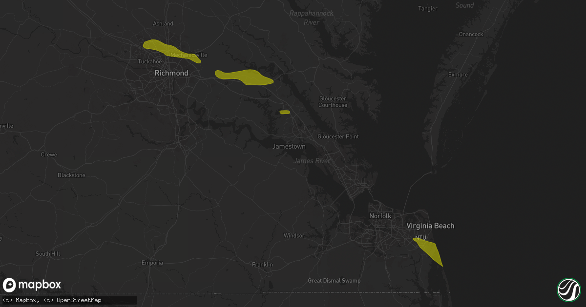 Hail map in Henrico, VA on August 10, 2013