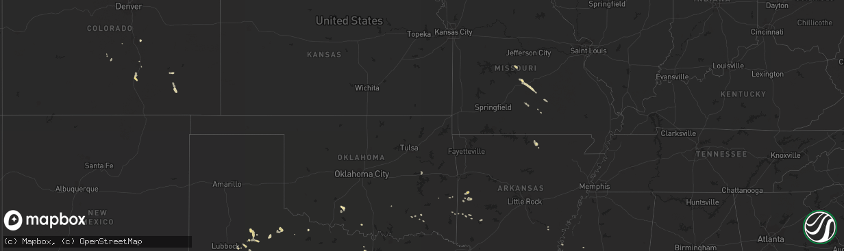 Hail map in Arkansas on August 10, 2014