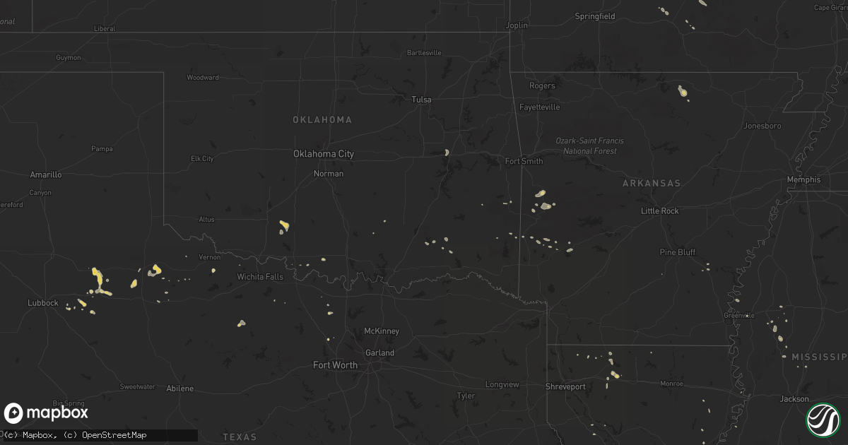 Hail map on August 10, 2014