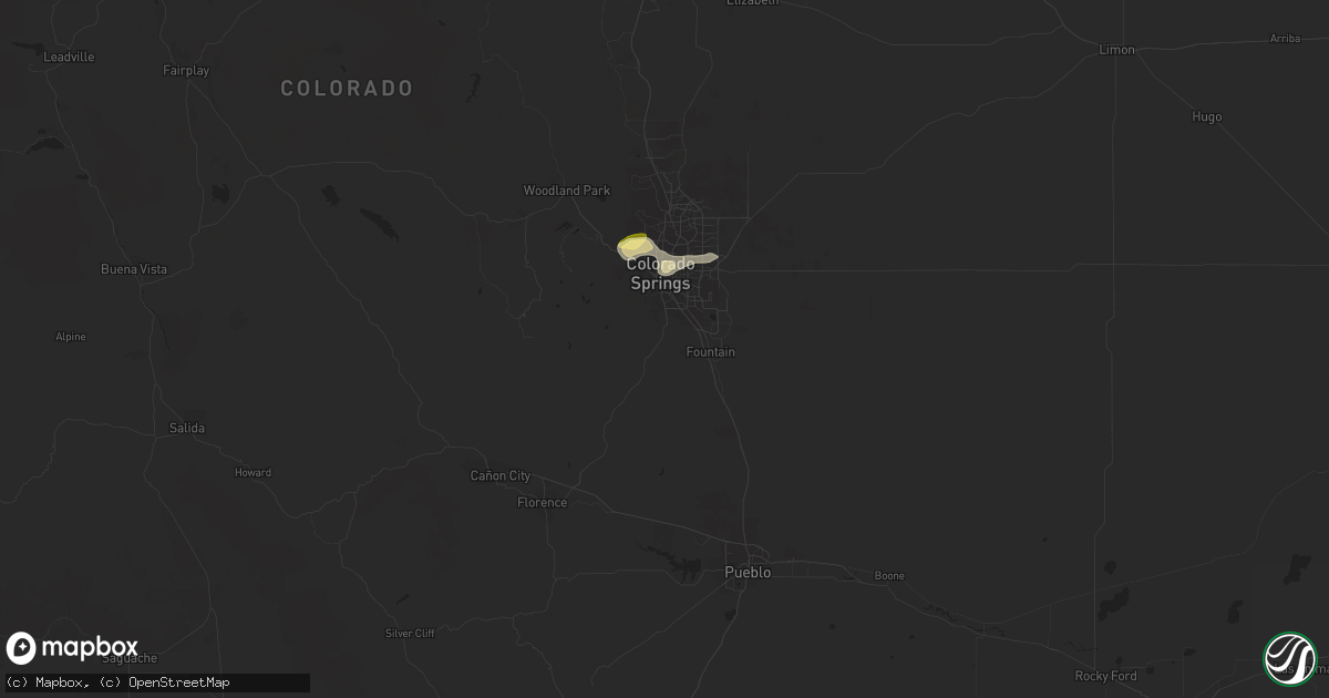 Hail map in Colorado Springs, CO on August 10, 2015