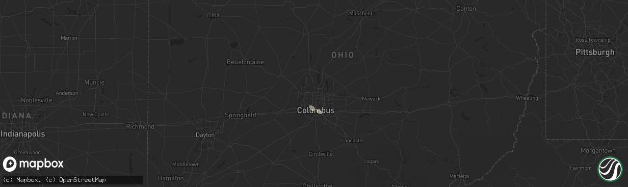 Hail map in Columbus, OH on August 10, 2015