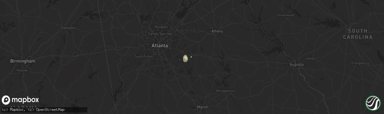 Hail map in Covington, GA on August 10, 2015