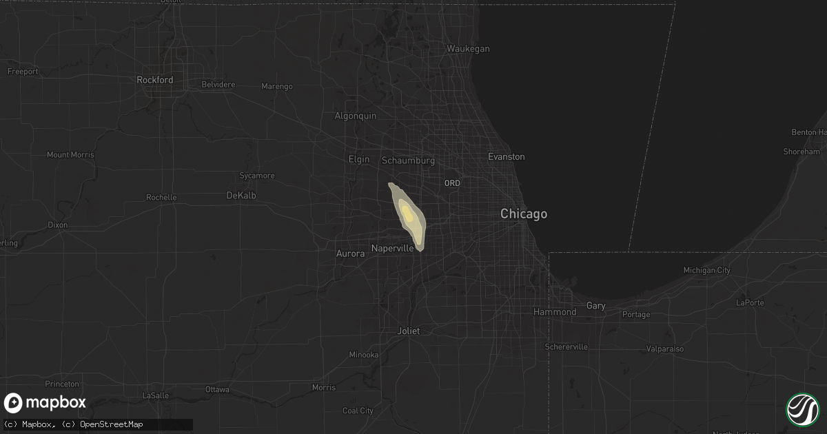 Hail map in Glen Ellyn, IL on August 10, 2015