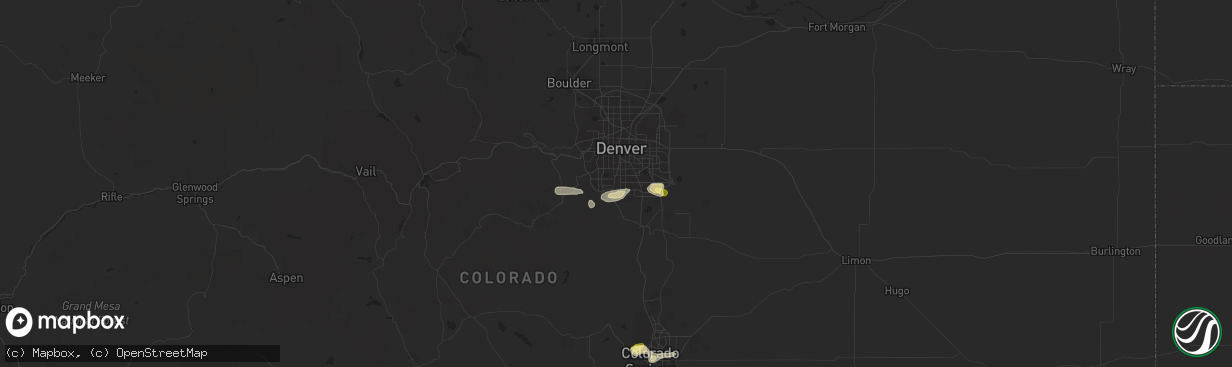 Hail map in Littleton, CO on August 10, 2015