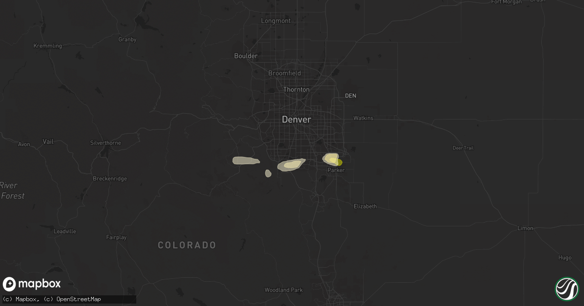 Hail map in Littleton, CO on August 10, 2015