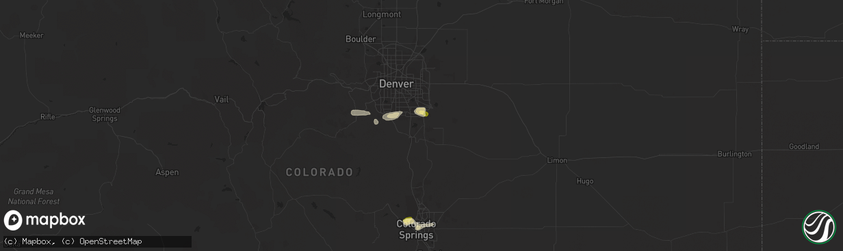 Hail map in Parker, CO on August 10, 2015