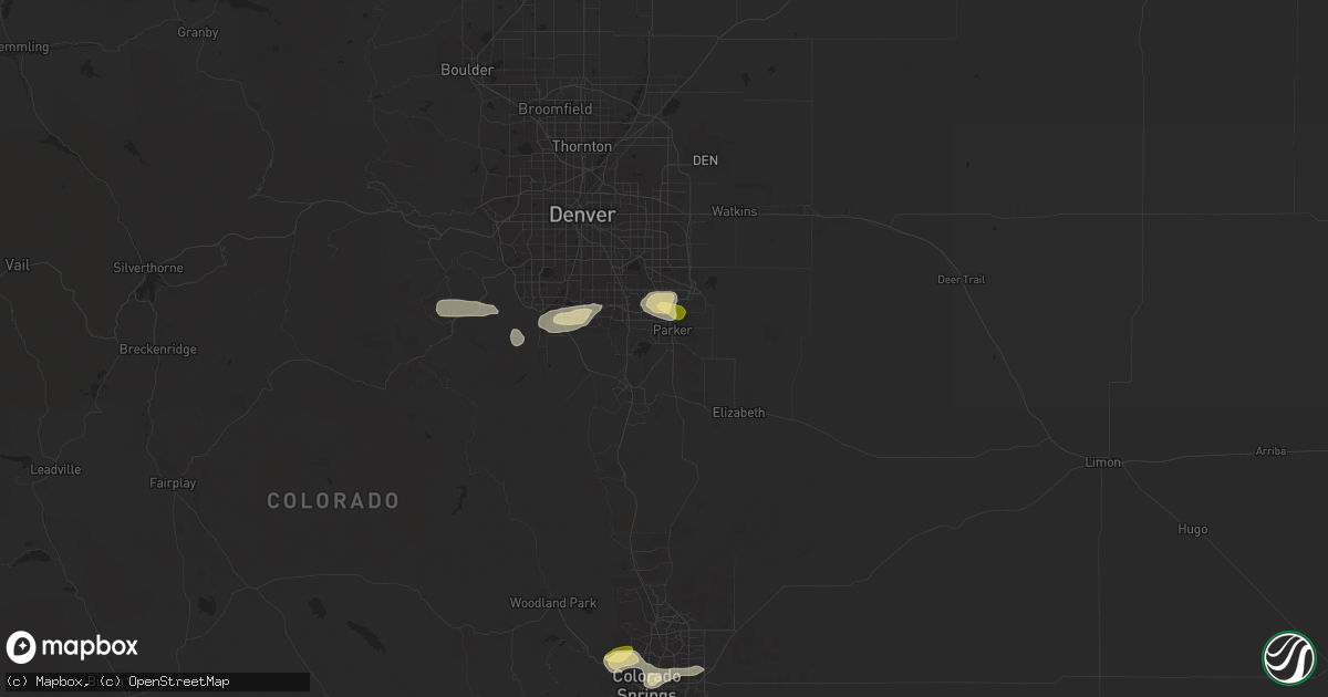 Hail map in Parker, CO on August 10, 2015