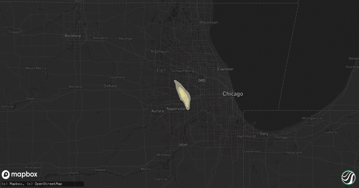Hail map in Wheaton, IL on August 10, 2015