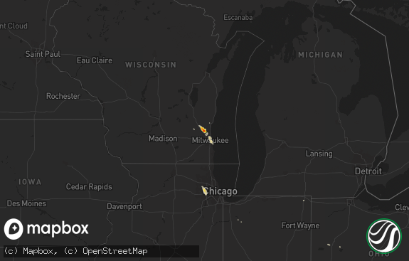 Hail map preview on 08-10-2015