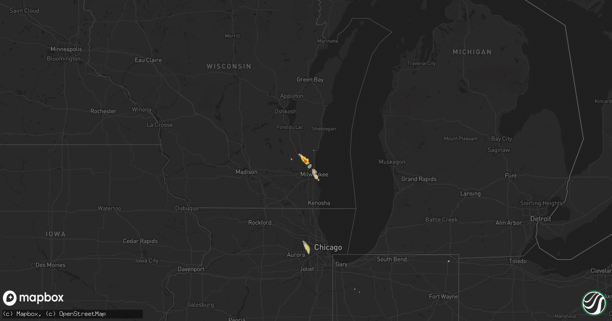 Hail map on August 10, 2015
