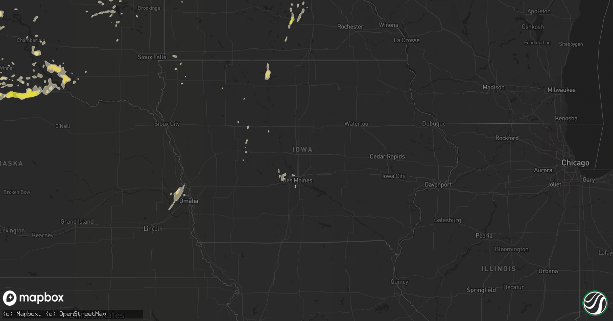 Hail map in Iowa on August 10, 2016