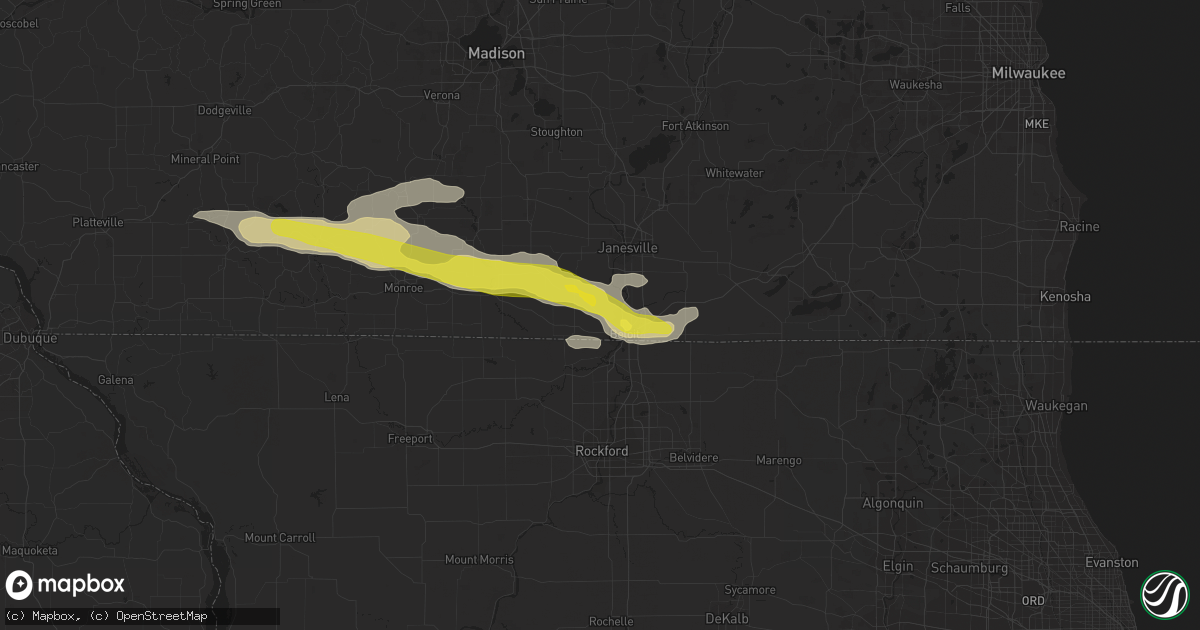 Hail map in Beloit, WI on August 10, 2017