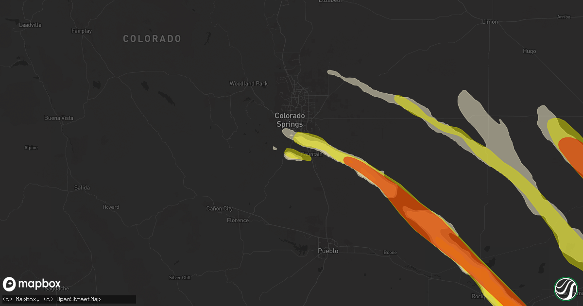 Hail map in Colorado Springs, CO on August 10, 2017