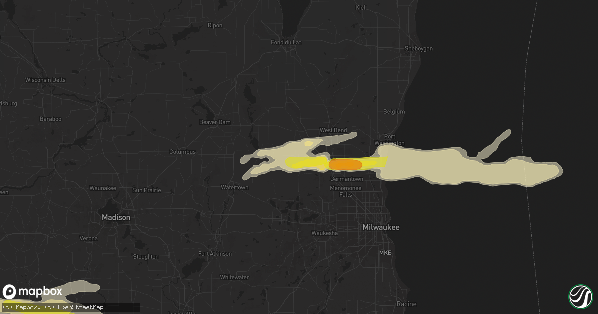 Hail map in Hartford, WI on August 10, 2017